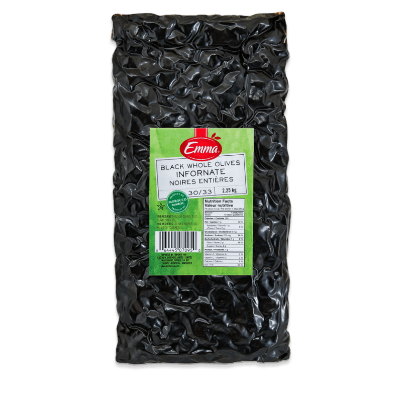 EMMA® Dried Whole Black Infornate Olives 30/33
